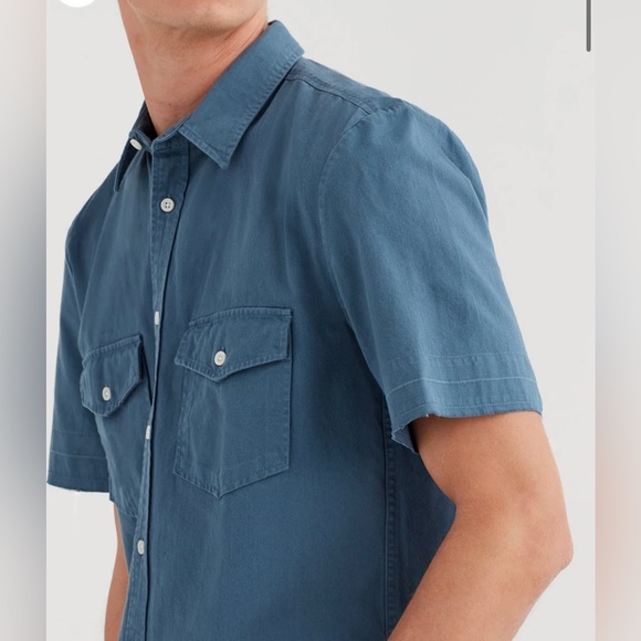 NWT, Short Sleeve Military Shirt in Cadet Blue - Picture 3 of 5